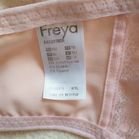 FREYA AA5201 Starlight Side Support Bra 32I Pink Lace Sheer Underwired Bow - Picture 6 of 7